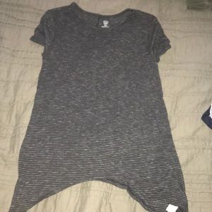 Black and Dark Grey Striped Old Navy Kids XL Tee
